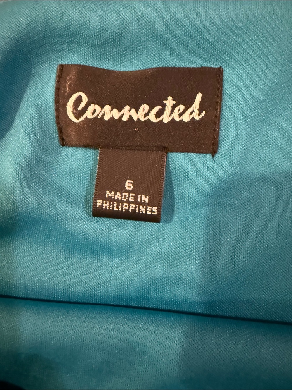 Connected Apparel Blue Abstract Print Ruched Sheath Dress Size 6 - Picture 4 of 13